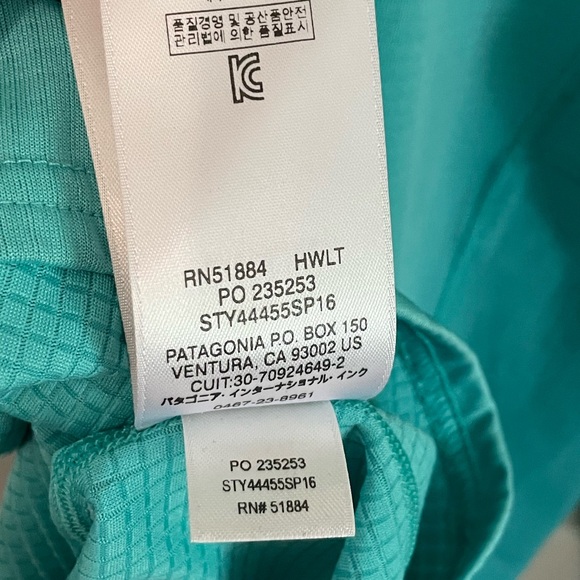 Patagonia Capilene Midweight Zip-Neck Base Layer Top - Women's Medium. Turquoise - Picture 7 of 8